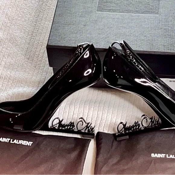 Saint Laurent Black Patent Heels - Picture 2 of 2